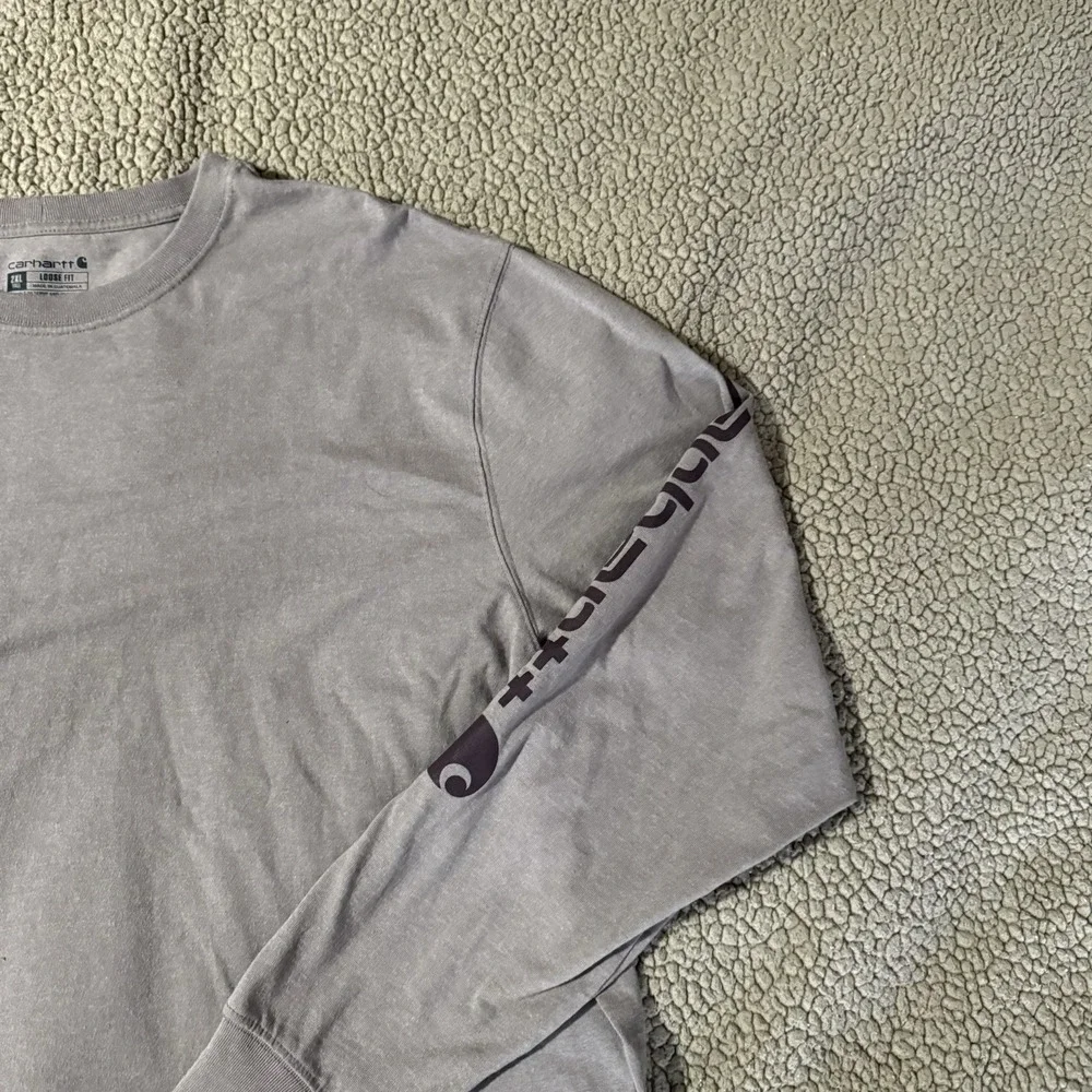 Carhartt DEARBORN LOOSE LS LOGO T-SHIRT 2XLT - Tan Color Men's
